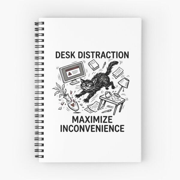 Item preview, Desk Distraction Maximize Inconvenience Cat Meme Sarcastic Cute T-Shirt designed and sold by HappyHarmony40.