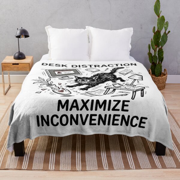 Item preview, Desk Distraction Maximize Inconvenience Cat Meme Sarcastic Cute T-Shirt designed and sold by HappyHarmony40.