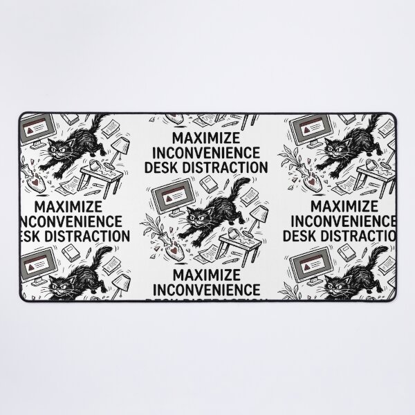 Item preview, Desk Distraction Maximize Inconvenience Cat Meme Sarcastic Cute T-Shirt designed and sold by HappyHarmony40.