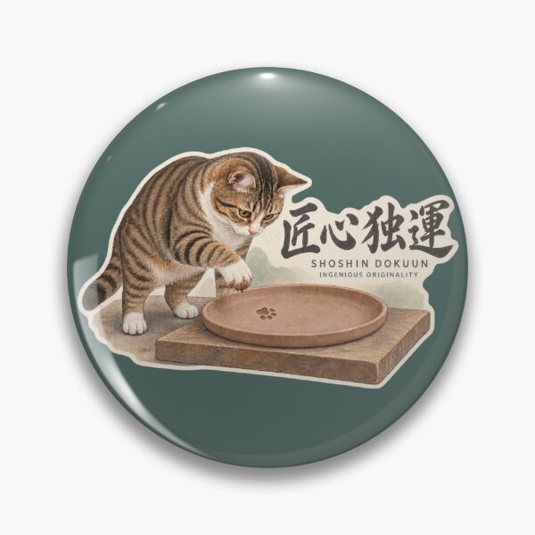 Item preview, Shoshin Dokuun 匠心独運 Japanese Cat Sticker – Create with Original Vision designed and sold by KOTOWA.