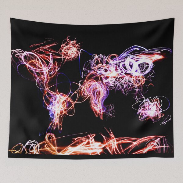 Item preview, World Map Light Writing designed and sold by ArtPrints.
