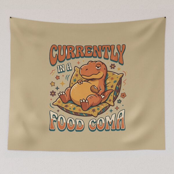 Item preview, Currently In A Food Coma Retro Dinosaur Art designed and sold by Fine-Arts-Lab.