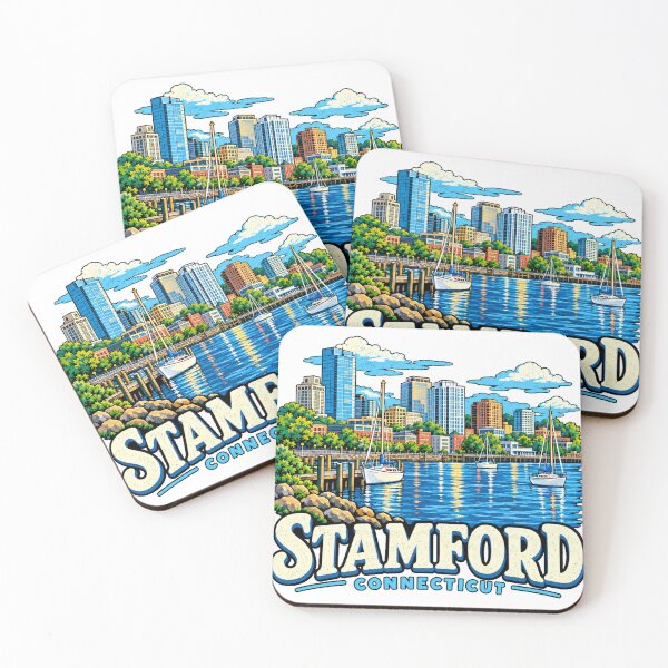 Item preview, Hand Drawn Stamford Connecticut Travel Souvenir Landmark Gift designed and sold by MichaeIRellov.
