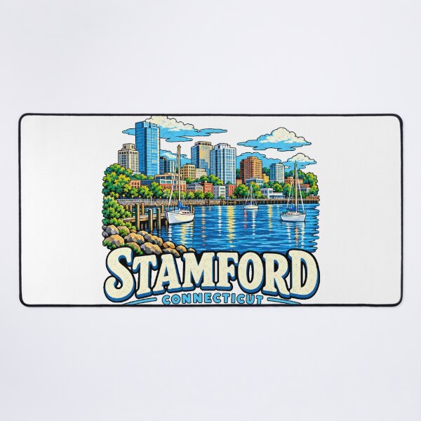 Item preview, Hand Drawn Stamford Connecticut Travel Souvenir Landmark Gift designed and sold by MichaeIRellov.