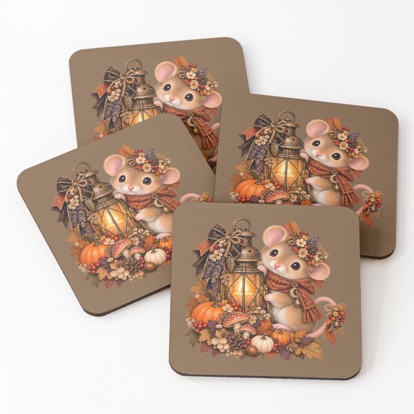 Item preview, Premium Cottagecore Autumn Lantern Dormouse Art – Vintage Halloween Print designed and sold by MagicMakerPh.
