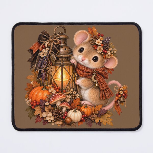 Item preview, Premium Cottagecore Autumn Lantern Dormouse Art – Vintage Halloween Print designed and sold by MagicMakerPh.