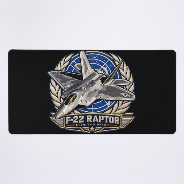 Item preview, F-22 Raptor Stealth Fighter Embroidered Aviation Crest with World Emblem designed and sold by Emoji Emblems.