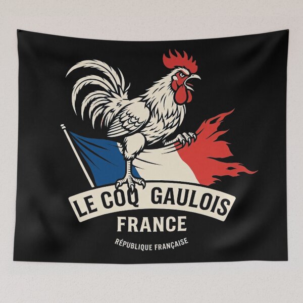 Item preview, Le Coq Gaulois French Rooster Flag Vintage Patriotic Emblem designed and sold by EdGraphy.