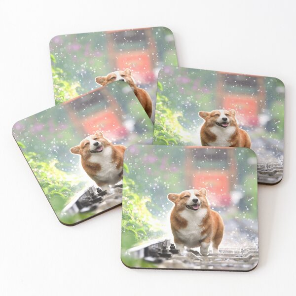 Item preview, Happy Welsh Corgi Smiling in the Rain designed and sold by VanGaldo.