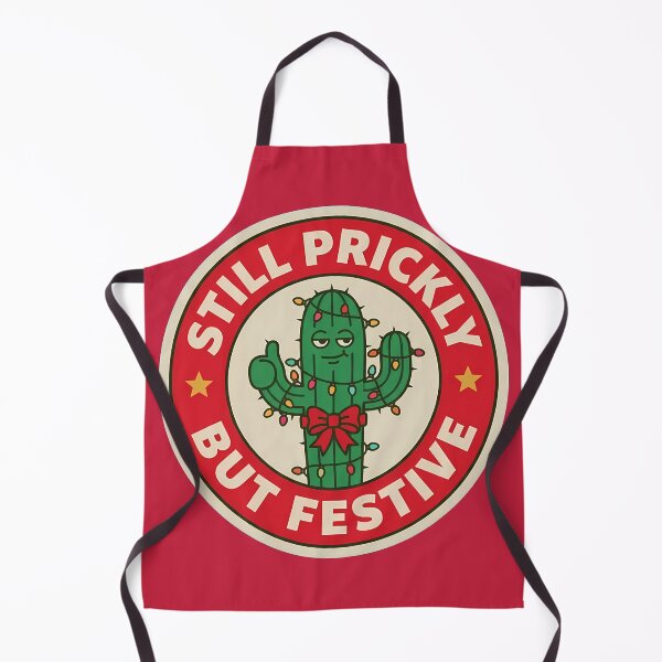 Item preview, Still Prickly But Festive Christmas Cactus Badge designed and sold by DripCultureLab.