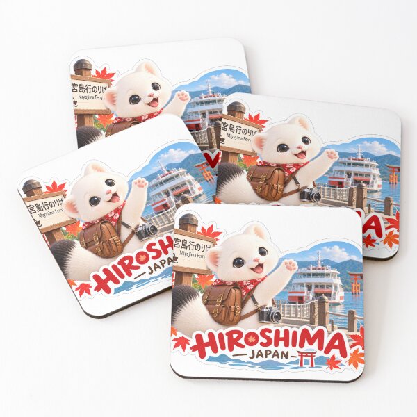 Item preview, Mofu’s Miyajima Ferry Adventure – Hiroshima Japan Travel Sticker  designed and sold by aoisora-kiki55.