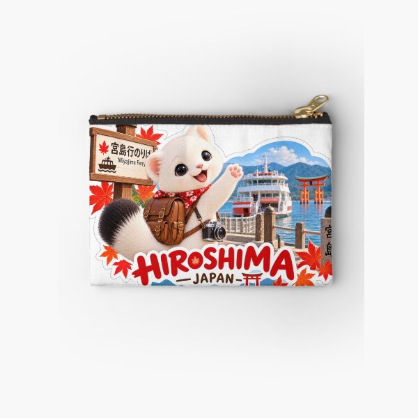 Item preview, Mofu’s Miyajima Ferry Adventure – Hiroshima Japan Travel Sticker  designed and sold by aoisora-kiki55.
