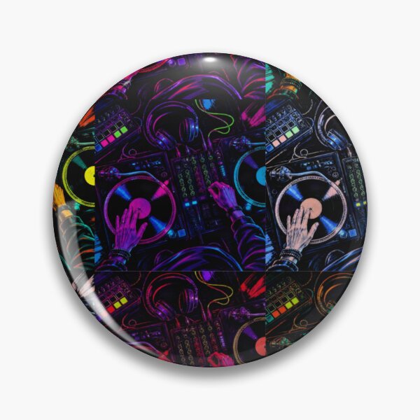 Item preview, Cyberpunk Neon Techno DJ Vinyl Mix Pop Art designed and sold by LazyDayzCo.