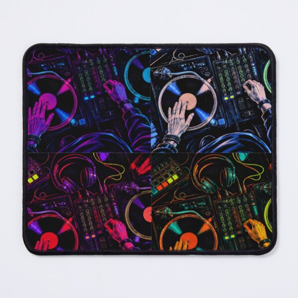 Item preview, Cyberpunk Neon Techno DJ Vinyl Mix Pop Art designed and sold by LazyDayzCo.