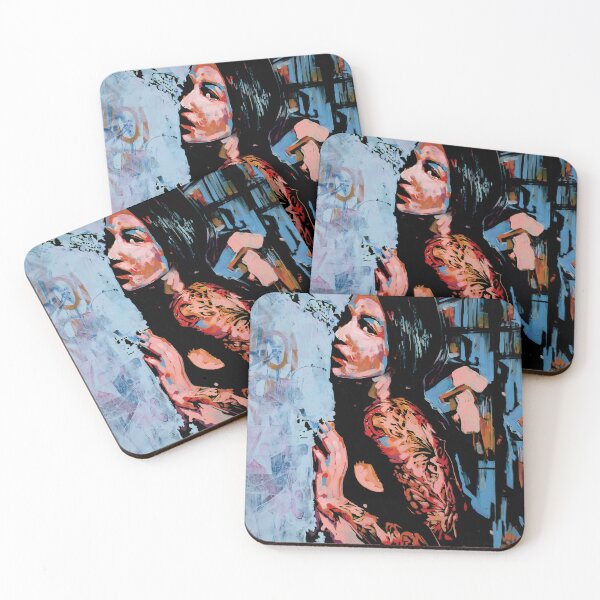 Item preview, Handmade Acrylic Tattooed Girl Portrait - Urban Muse designed and sold by supernikol.