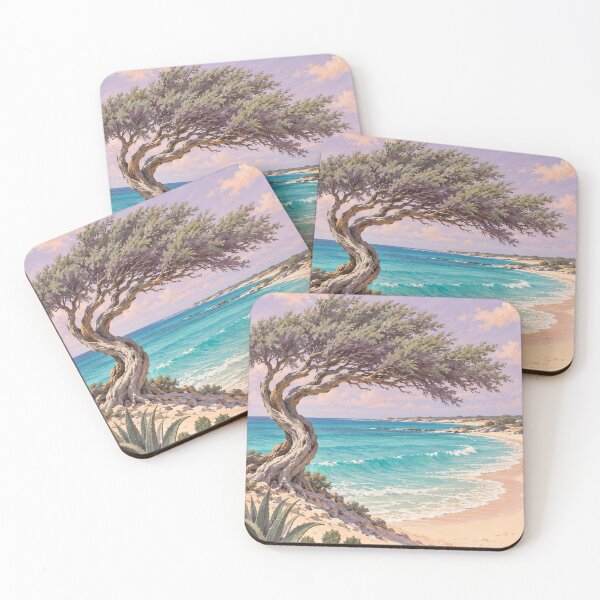 Item preview, Aruba Vintage Beach Art – Divi Divi Tree Caribbean Paradise designed and sold by Eclipse 3699.