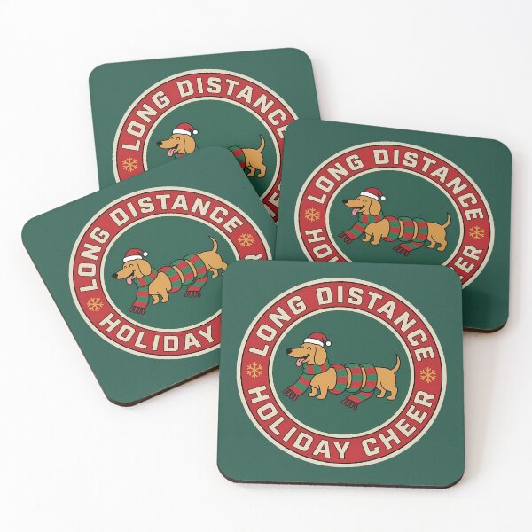 Item preview, Long Distance Holiday Cheer Dachshund Badge designed and sold by DripCultureLab.
