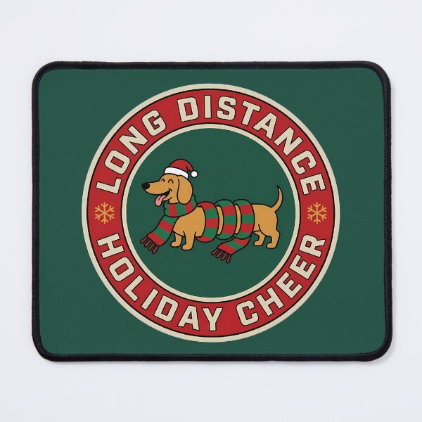 Item preview, Long Distance Holiday Cheer Dachshund Badge designed and sold by DripCultureLab.