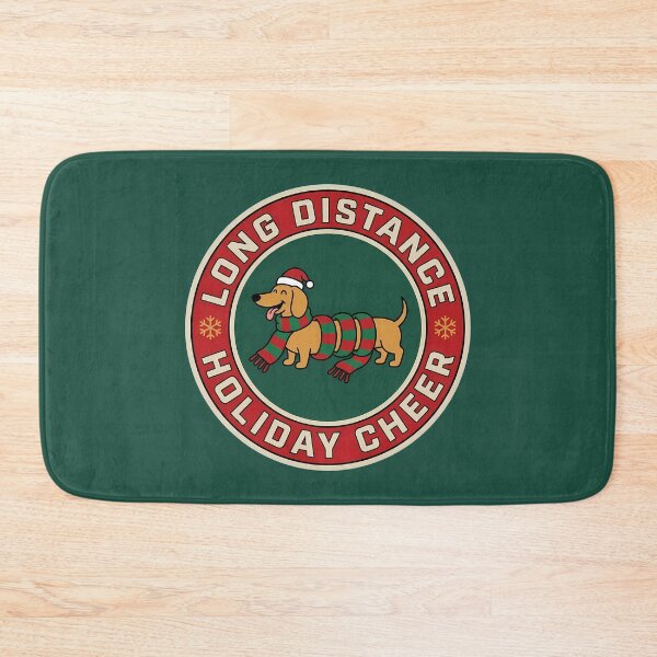 Item preview, Long Distance Holiday Cheer Dachshund Badge designed and sold by DripCultureLab.