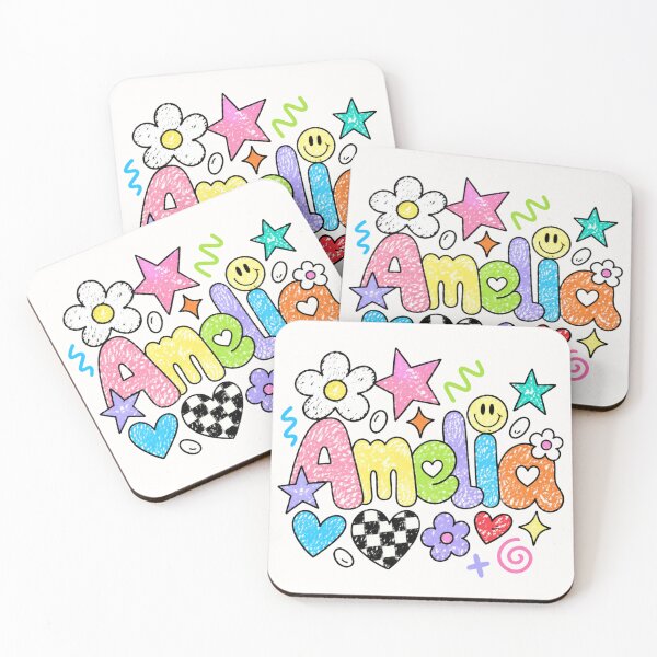 Item preview, Amelia Colorful Doodle Name Art – Cute Retro Crayon Style designed and sold by looplandger.