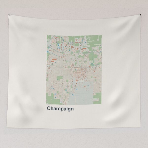 Item preview, Champaign Minimalistic Map Art designed and sold by MapsNerd.