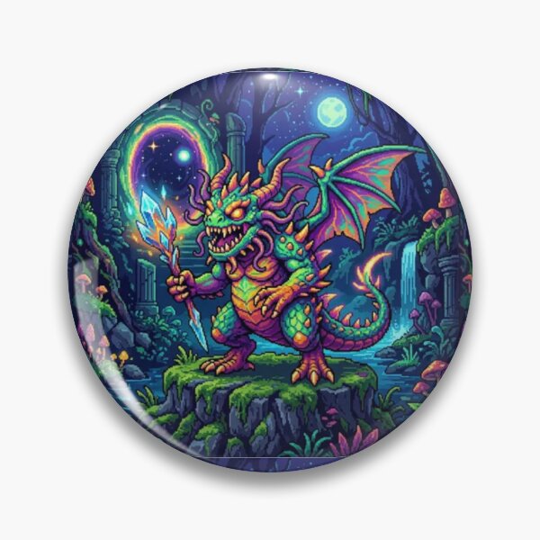 Item preview, Pixel Art Dragon in a Magical Fantasy Dungeon designed and sold by EchoWave11.