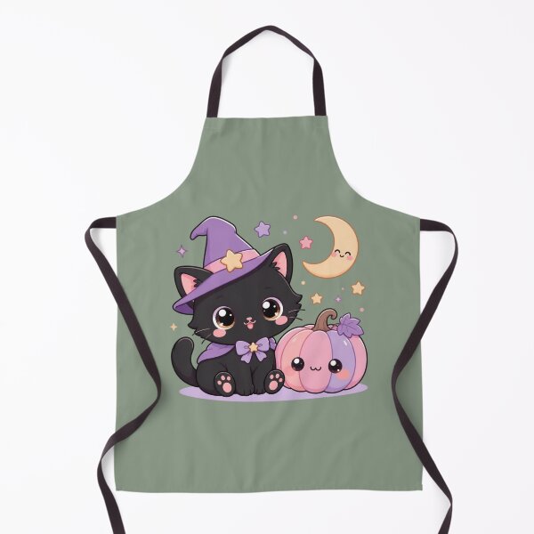 Item preview, Cute Kawaii Witch Black Cat with Pink Pumpkin designed and sold by creativerooney.