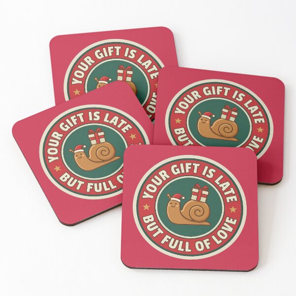 Item preview, Your Gift Is Late Funny Holiday Snail Badge designed and sold by DripCultureLab.