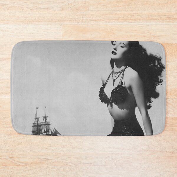 Item preview, Neptune's Daughter, Queen of the sea ocean mermaid shipwrecked on island vintage black and white photographic art print designed and sold by Astrid Arkhangelsky.