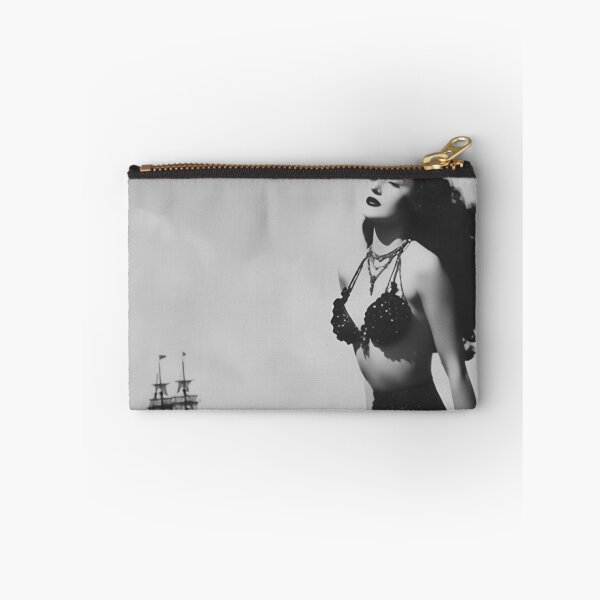 Item preview, Neptune's Daughter, Queen of the sea ocean mermaid shipwrecked on island vintage black and white photographic art print designed and sold by Astrid Arkhangelsky.