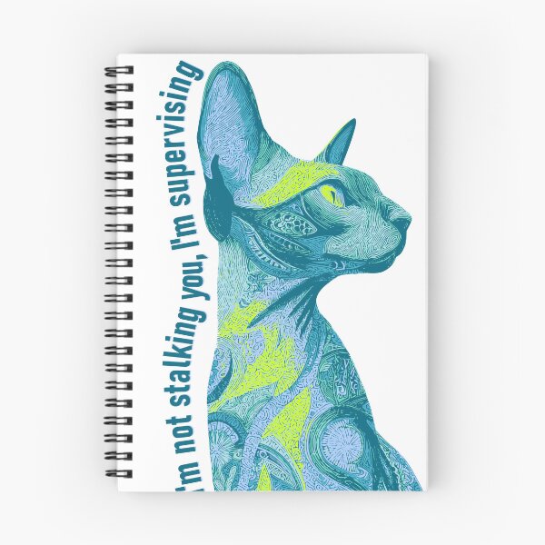 Item preview, I'm Not Stalking, I'm Supervising - Boho Oriental Shorthair Cat designed and sold by LZenDesigns.