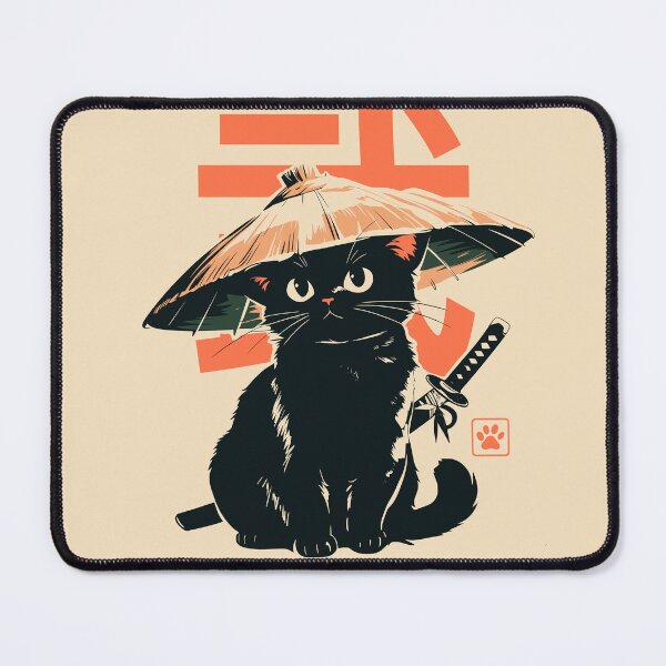 Item preview, Samurai Black Cat Straw Hat Japanese designed and sold by mustbewhy.