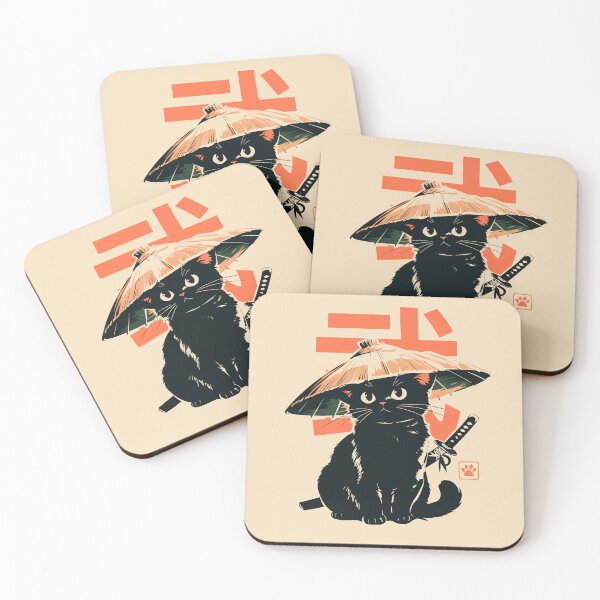 Item preview, Samurai Black Cat Straw Hat Japanese designed and sold by mustbewhy.