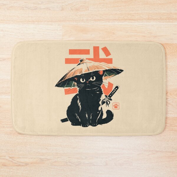 Item preview, Samurai Black Cat Straw Hat Japanese designed and sold by mustbewhy.