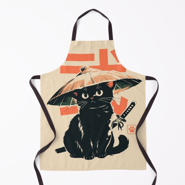 Item preview, Samurai Black Cat Straw Hat Japanese designed and sold by mustbewhy.