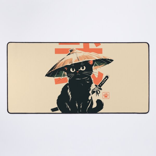 Item preview, Samurai Black Cat Straw Hat Japanese designed and sold by mustbewhy.