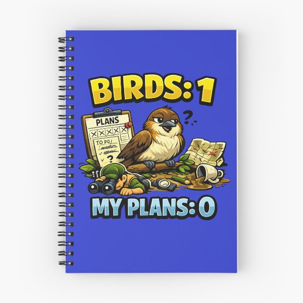 Item preview, Birds: 1 / My Plans: 0 – Funny Birdwatching Cartoon for Birdwatchers designed and sold by stevenwoodcock.