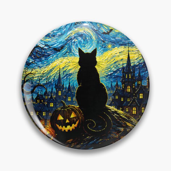 Item preview, Black Cat Starry Night Halloween designed and sold by SenoritaVixyArt.