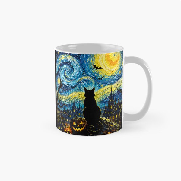 Item preview, Black Cat Starry Night Halloween designed and sold by SenoritaVixyArt.