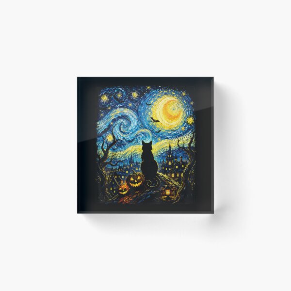 Item preview, Black Cat Starry Night Halloween designed and sold by SenoritaVixyArt.