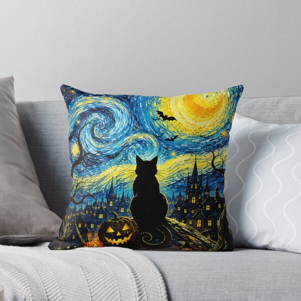 Item preview, Black Cat Starry Night Halloween designed and sold by SenoritaVixyArt.