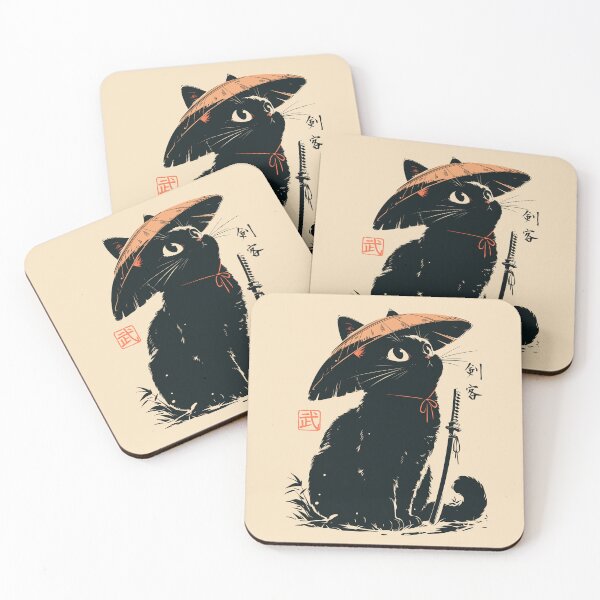 Item preview, Japanese Straw Hat Black Cat Ronin Vintage designed and sold by mustbewhy.