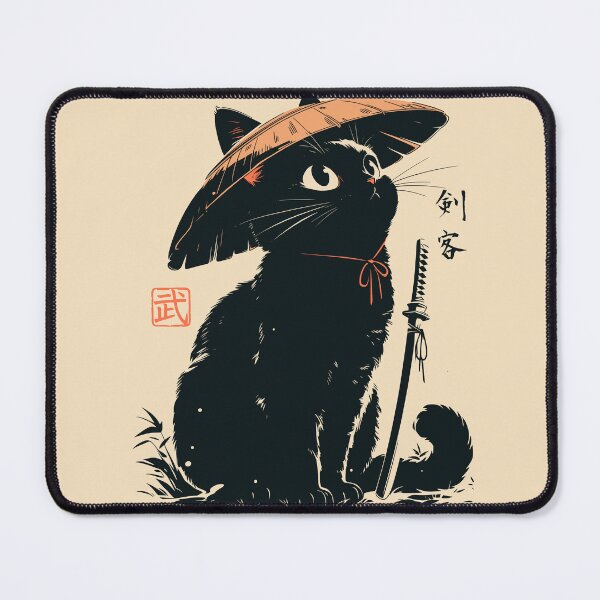 Item preview, Japanese Straw Hat Black Cat Ronin Vintage designed and sold by mustbewhy.