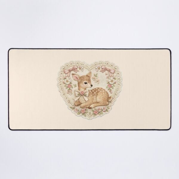 Item preview, girly cottagecore cutesy sticker - fawn in heart designed and sold by inainart.