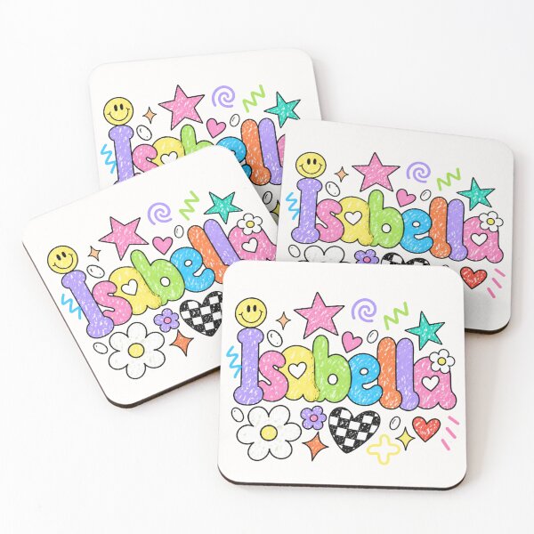 Item preview, Isabella Colorful Doodle Name Art – Cute Retro Crayon Style designed and sold by looplandger.