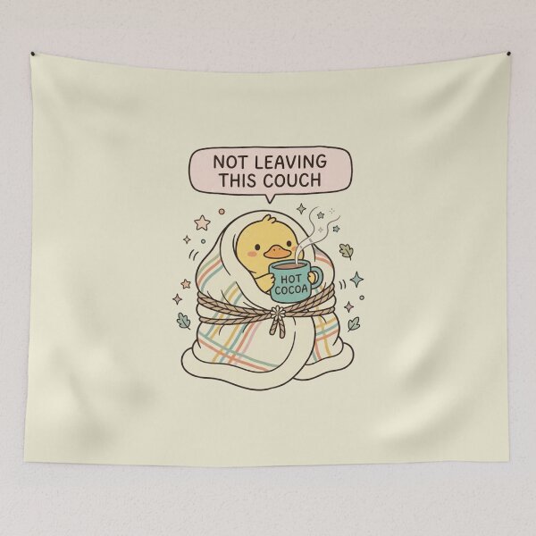 Item preview, Not Leaving This Couch Cute Duck Blanket Art designed and sold by Fine-Arts-Lab.