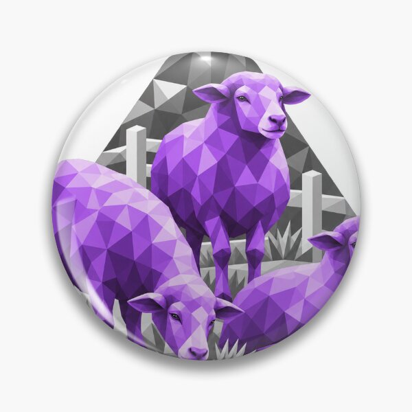 Item preview, Three geometric purple sheep on the farm designed and sold by danart7.