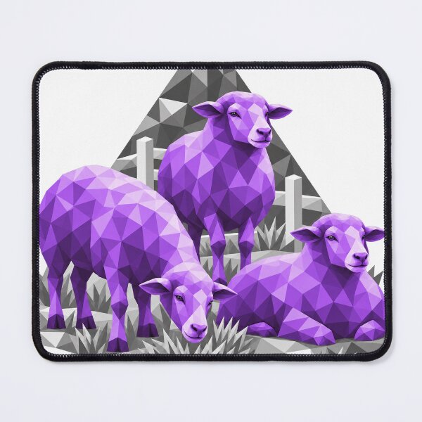 Item preview, Three geometric purple sheep on the farm designed and sold by danart7.