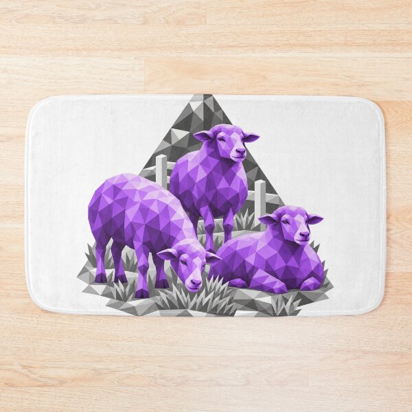 Item preview, Three geometric purple sheep on the farm designed and sold by danart7.
