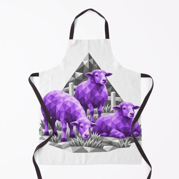 Item preview, Three geometric purple sheep on the farm designed and sold by danart7.
